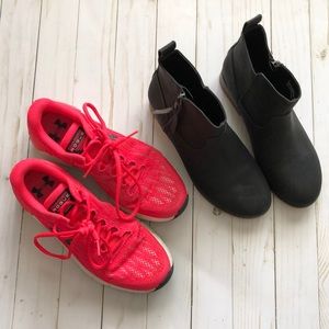 Under Armor sneakers and Cat and Jack Booties
